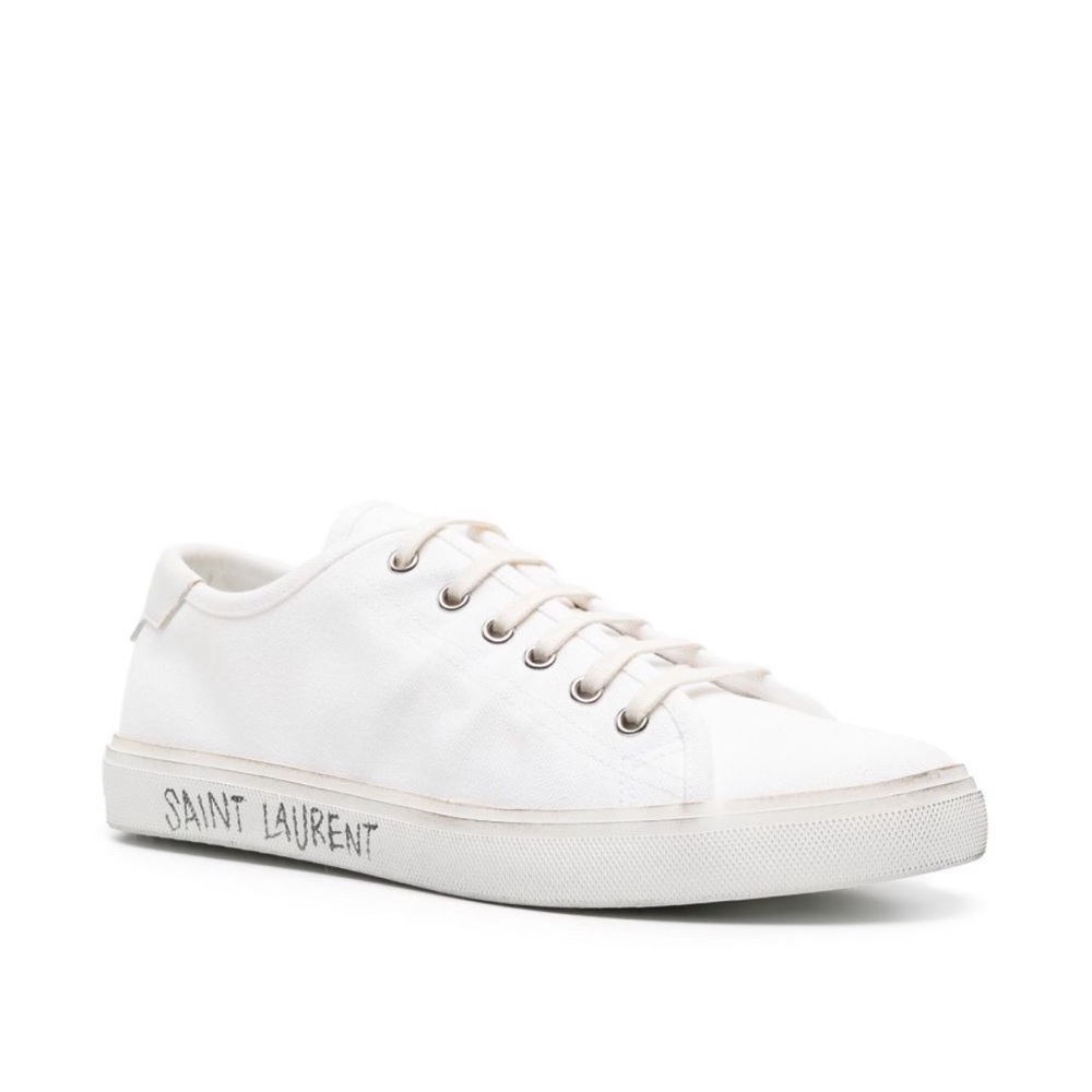Saint Laurent White Minimalist Sneakers